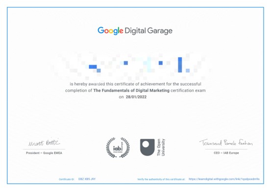 Google The Fundamentals of Digital Marketing